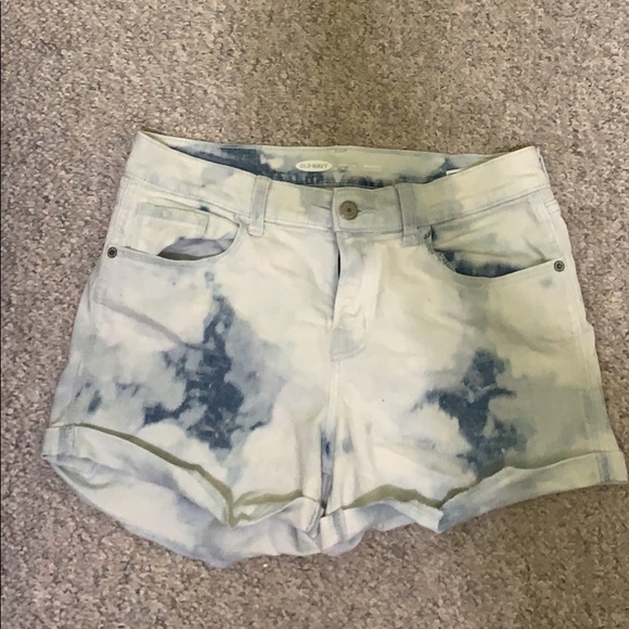 Old Navy Blue Jean Tie-Dye Mid Rise Shorts - Picture 1 of 2
